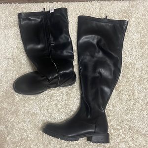Women’s Over the Knee Black Leather Boots